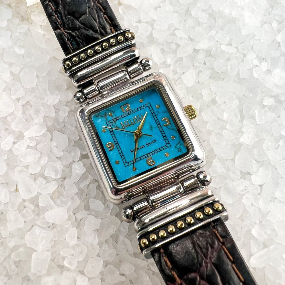 Ecclissi Turquoise Face Sterling Silver Watch